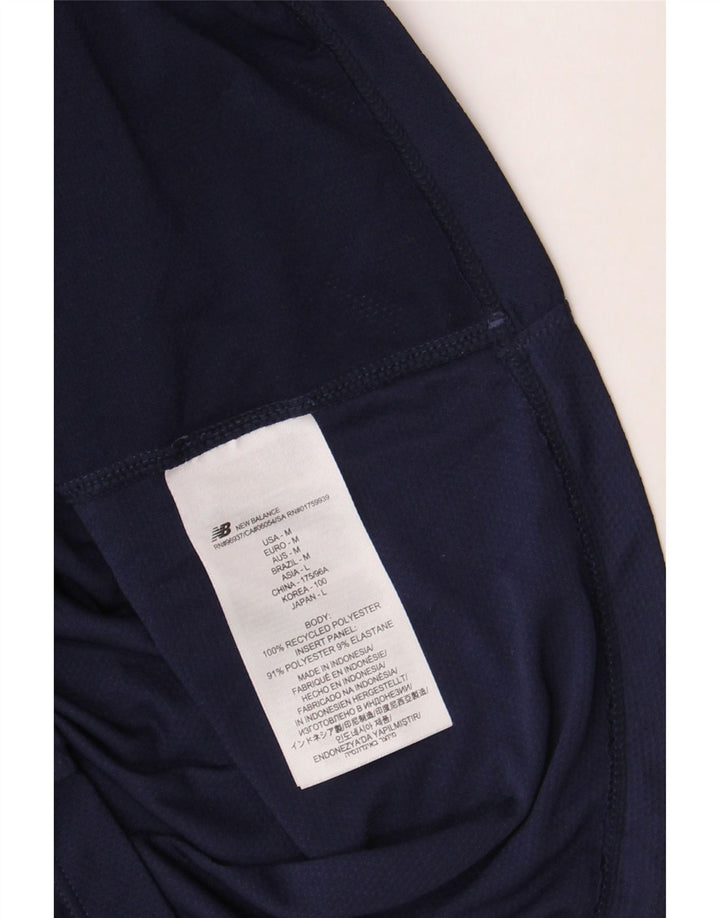 NEW BALANCE Mens T-Shirt Top Medium Navy Blue Polyester