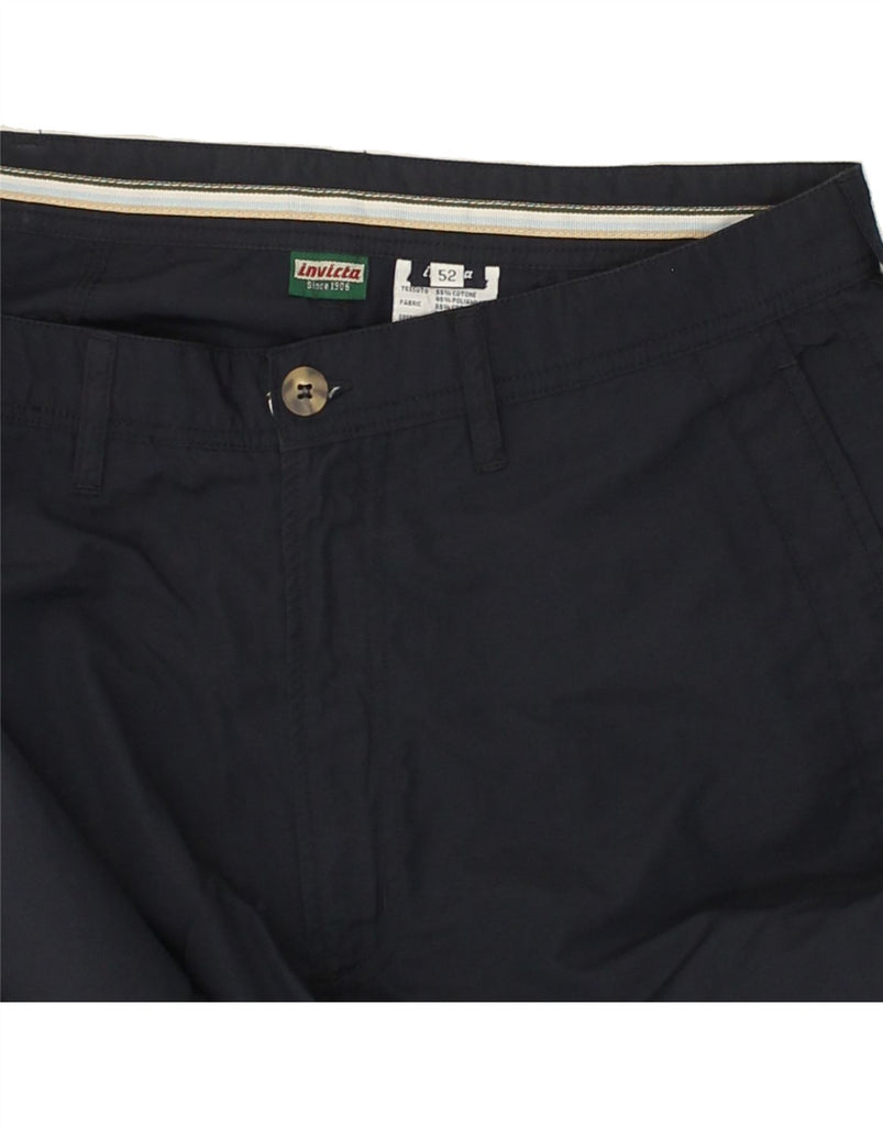 INVICTA Mens Straight Chino Trousers IT 52 XL W36 L30 Navy Blue Cotton | Vintage Invicta | Thrift | Second-Hand Invicta | Used Clothing | Messina Hembry 