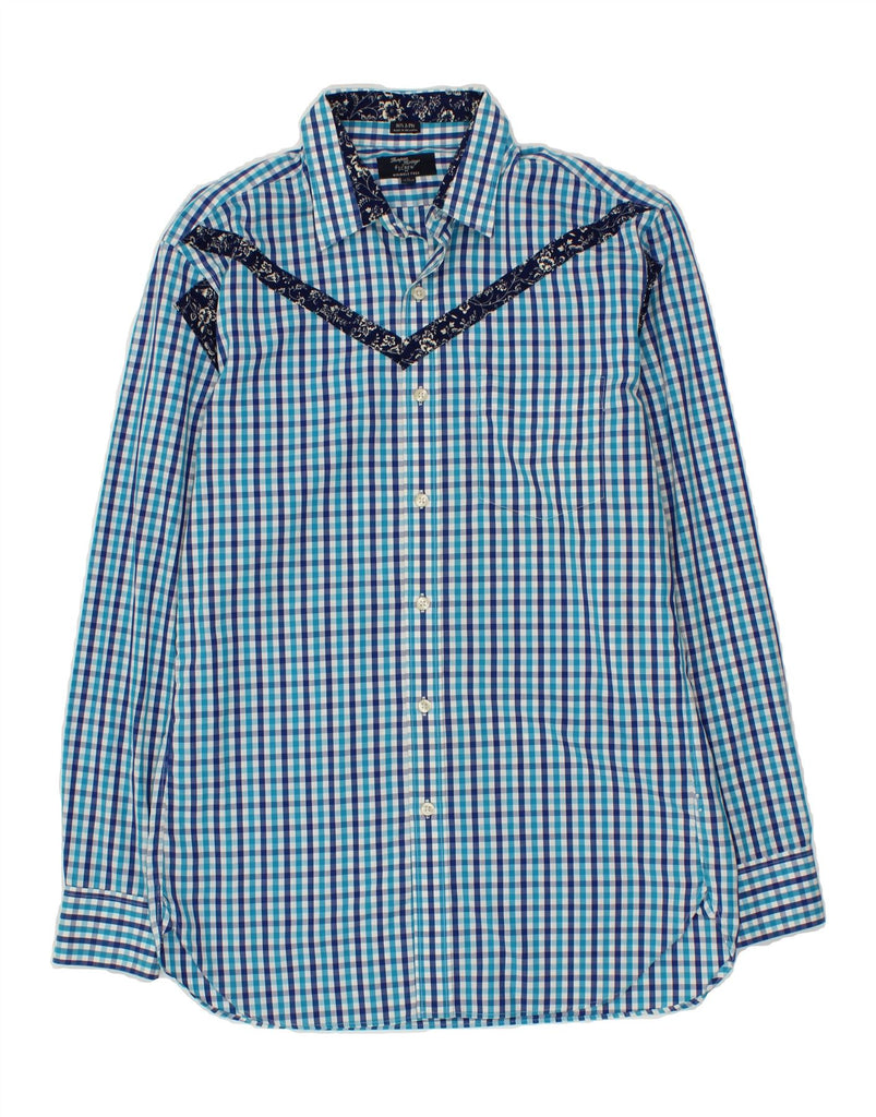 J. CREW Mens Shirt Medium Blue Gingham Cotton Vintage J. Crew and Second-Hand J. Crew from Messina Hembry 