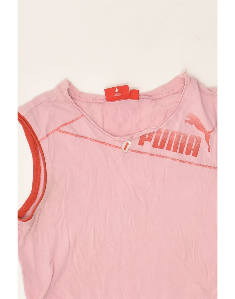 PUMA Womens Graphic Vest Top UK 12 Medium Pink | Vintage Puma | Thrift | Second-Hand Puma | Used Clothing | Messina Hembry 