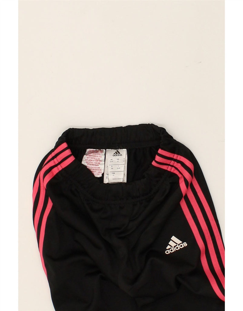 ADIDAS Girls Tracksuit Trousers Joggers 3-4 Years Black Polyester | Vintage Adidas | Thrift | Second-Hand Adidas | Used Clothing | Messina Hembry 