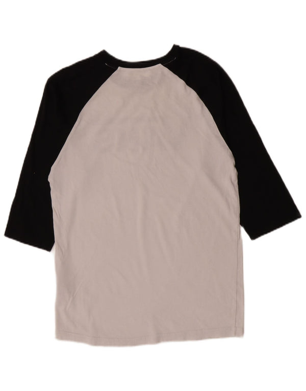 Vans Mens Top 3/4 Sleeve Small White Colourblock Cotton