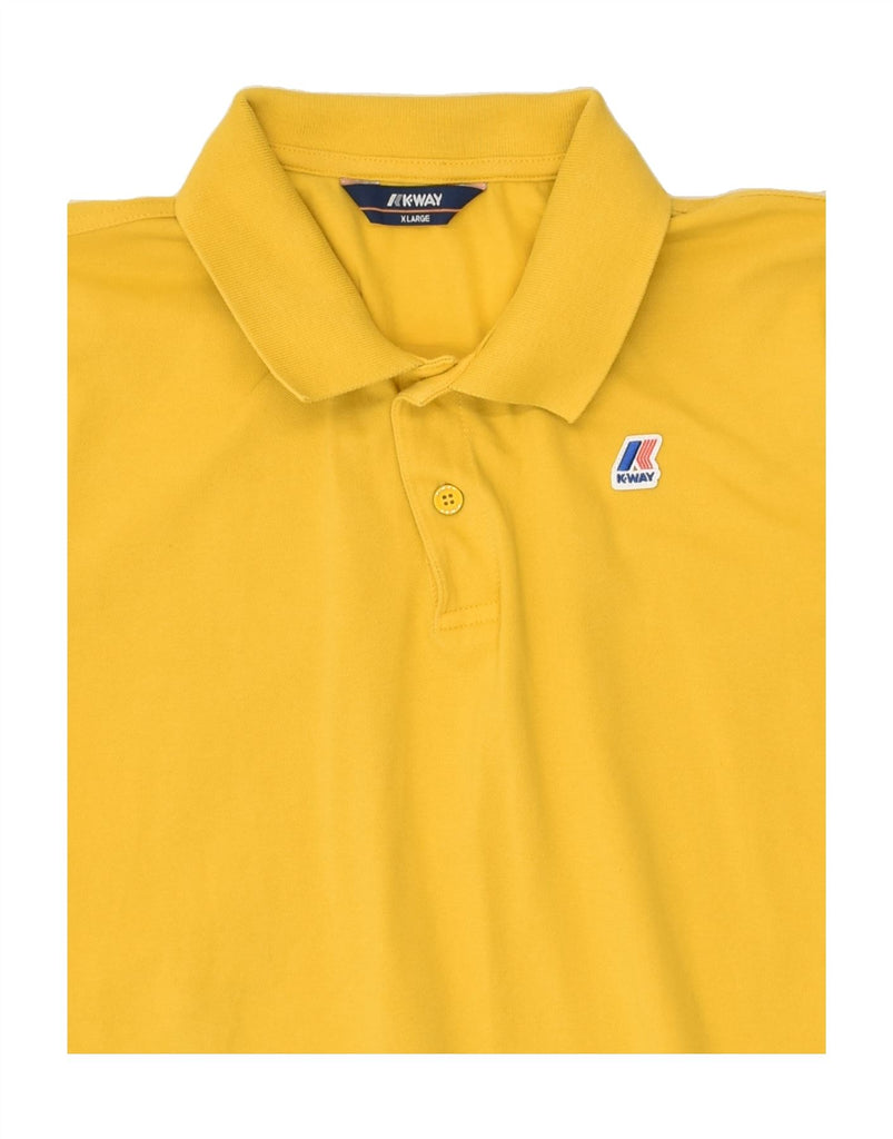 K-WAY Mens Polo Shirt XL Yellow | Vintage K-Way | Thrift | Second-Hand K-Way | Used Clothing | Messina Hembry 