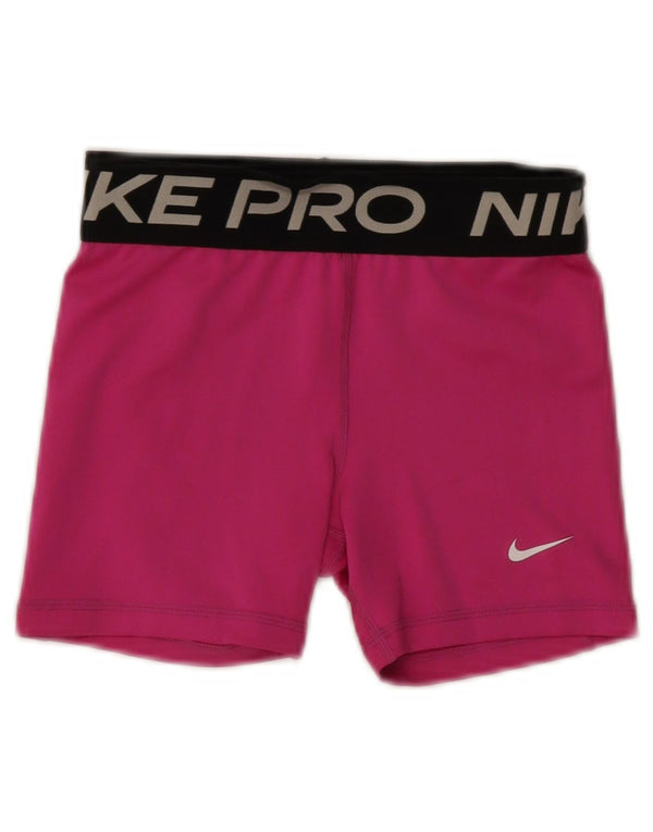 Nike Girls Dri Fit Graphic Sport Shorts 10-11 Years Medium Pink Colourblock