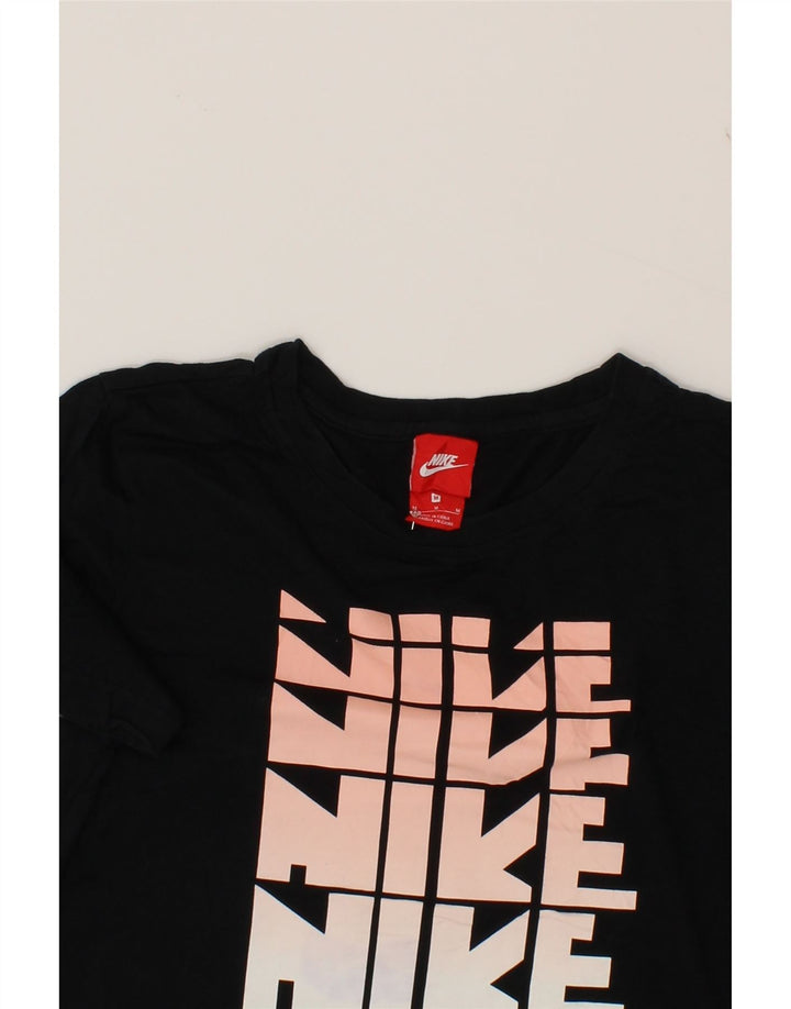 NIKE Womens Graphic T-Shirt Top UK 14 Medium Black Cotton Vintage Nike and Second-Hand Nike from Messina Hembry 