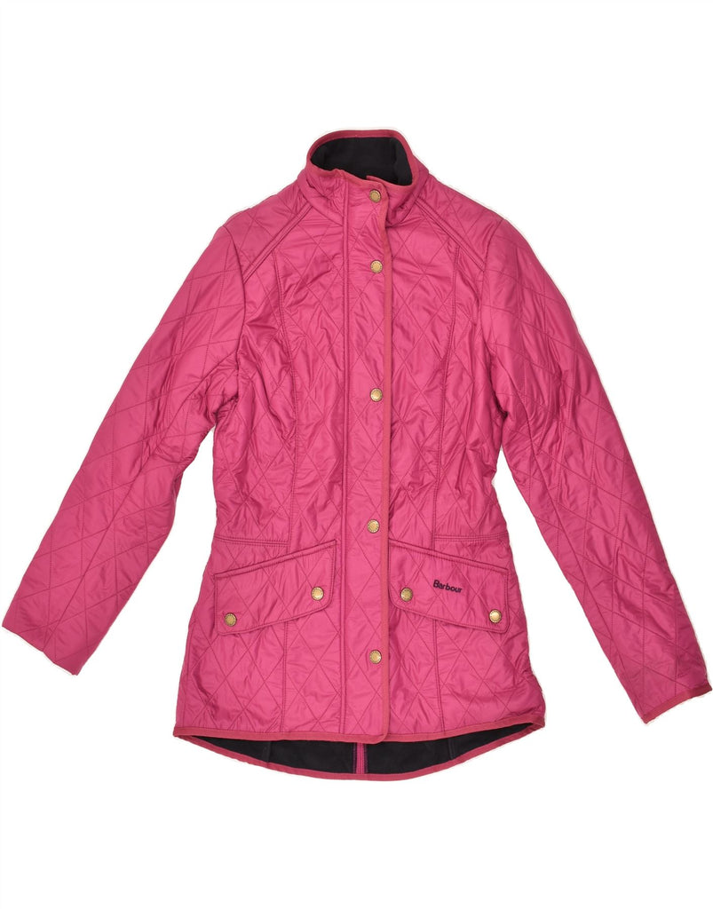 BARBOUR Womens Quilted Jacket UK 8 Small Pink Polyamide Vintage Barbour and Second-Hand Barbour from Messina Hembry 