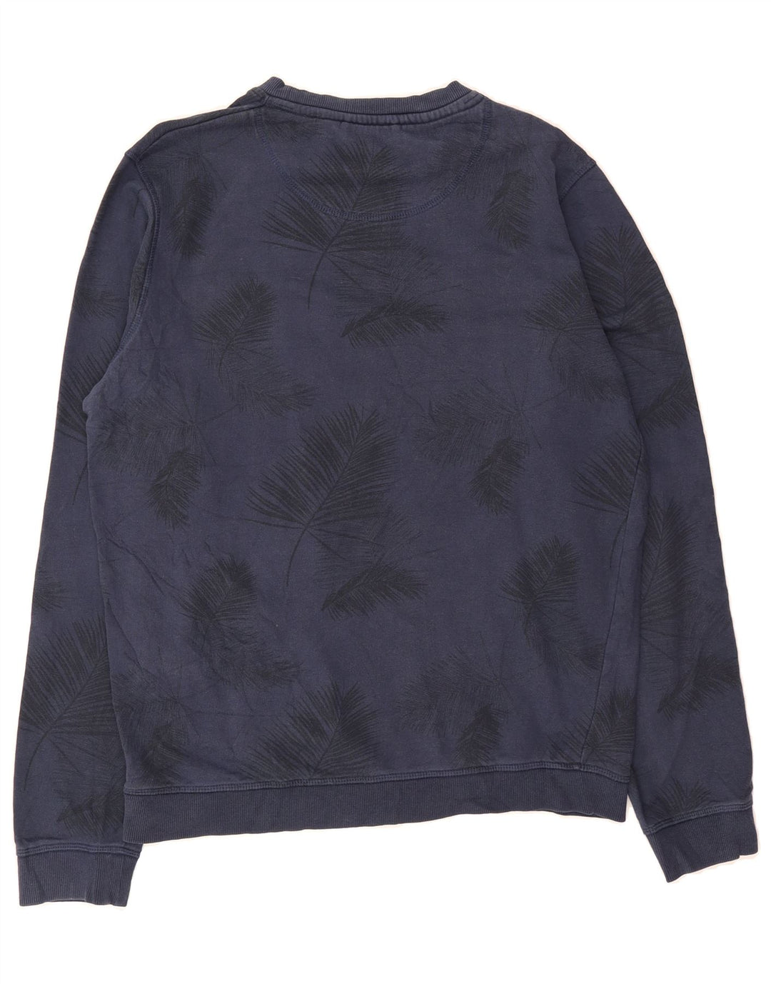 JACK & JONES Mens Abstract Pattern Sweatshirt Jumper Large Navy Blue Vintage Jack & Jones and Second-Hand Jack & Jones from Messina Hembry 