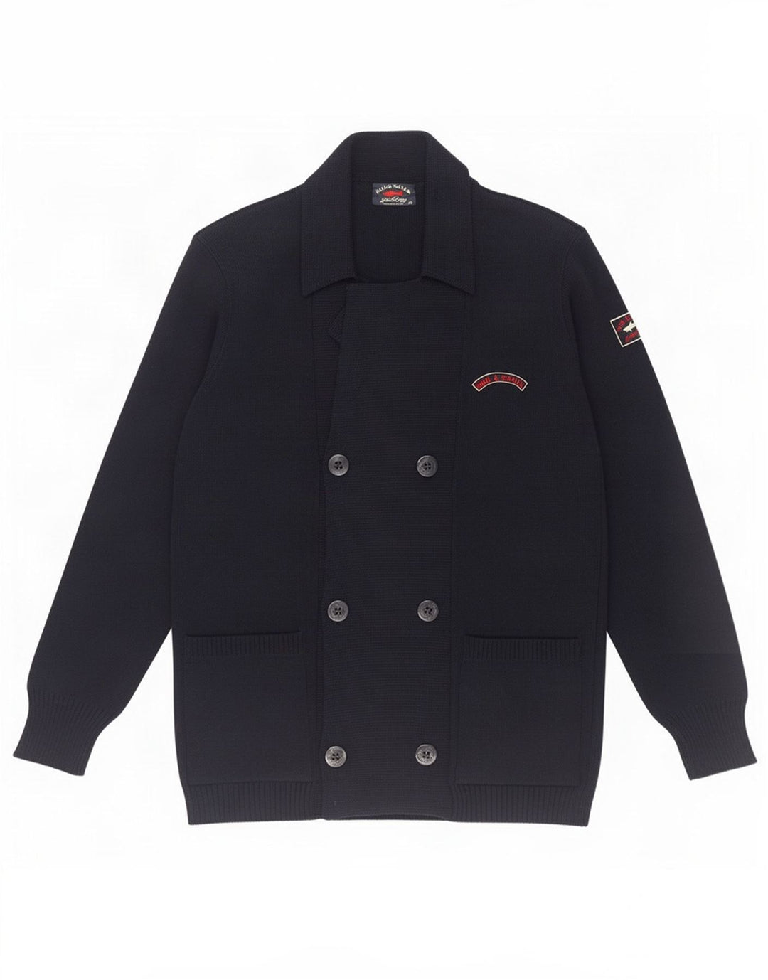 Paul & Shark Mens Double Breasted Cardigan Sweater Medium Navy Blue Wool