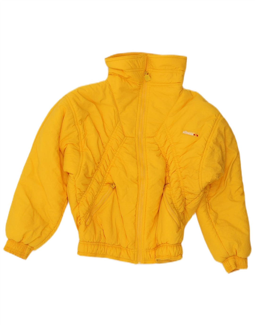ELLESSE Womens Hooded Windbreaker Jacket IT 36 XS Yellow Polyamide