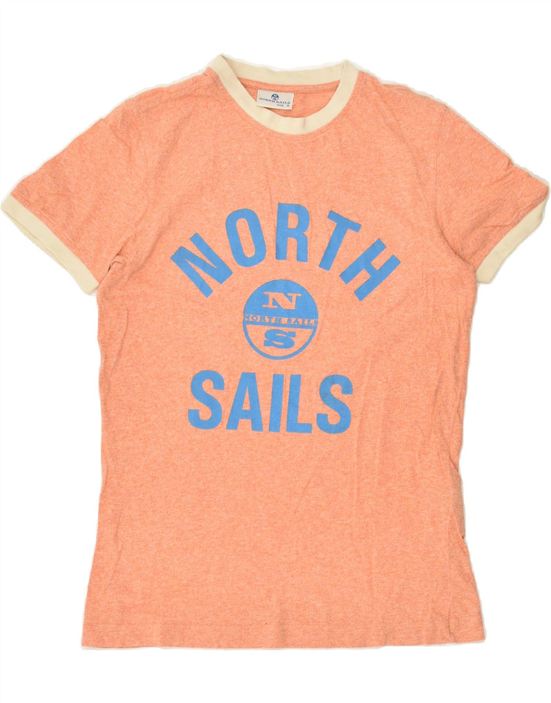 NORTH SAILS Womens Graphic T-Shirt Top UK 10 Small Orange Cotton | Vintage North Sails | Thrift | Second-Hand North Sails | Used Clothing | Messina Hembry 