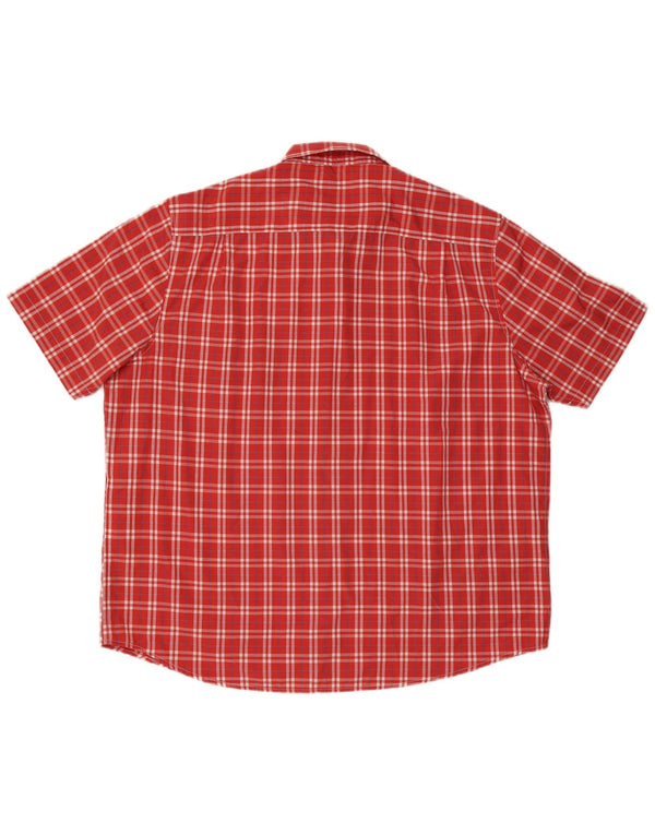 James Pringle Mens Short Sleeve Shirt 2XL Red Check Polyester