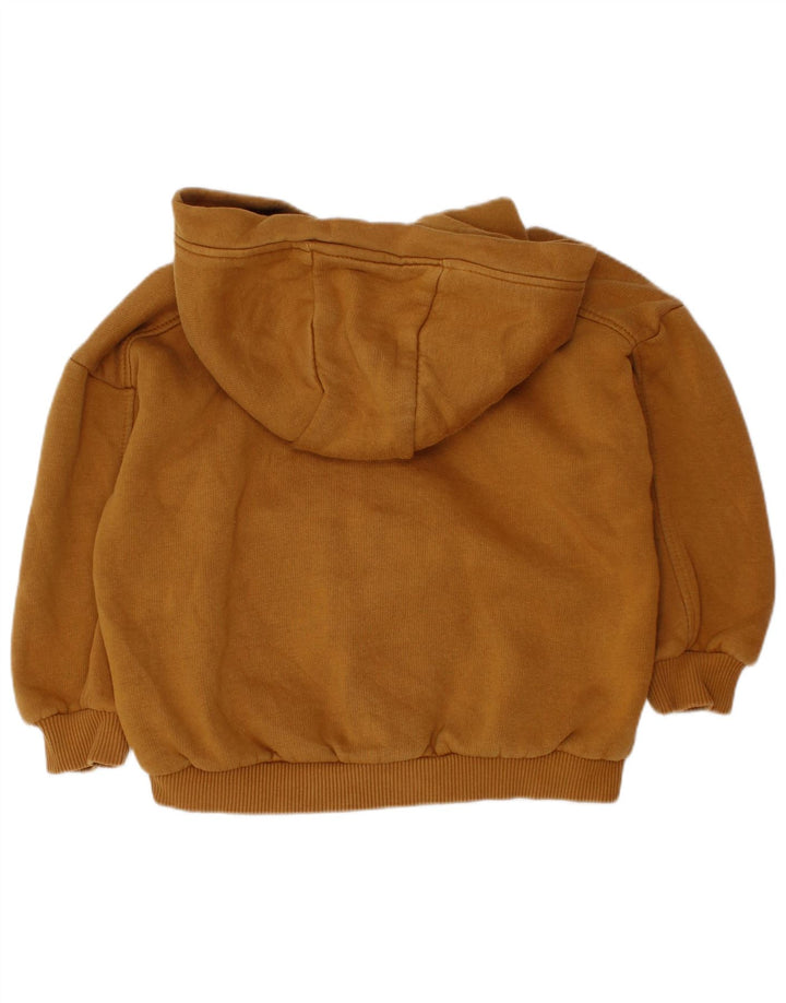ZARA Boys Zip Hoodie Sweater 3-4 Years Brown Cotton