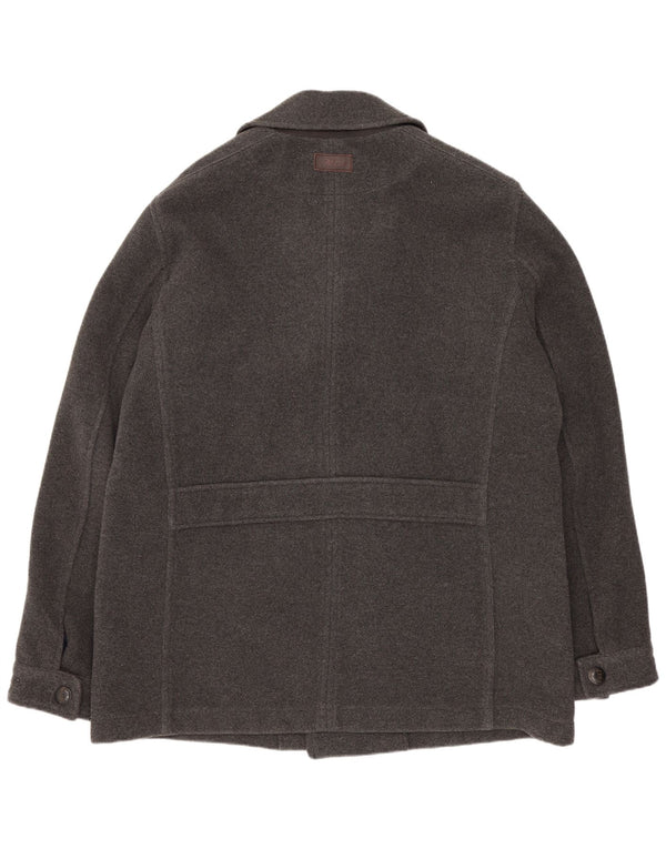 Marlboro Classics Mens Pea Coat EU 56 3XL Grey Wool