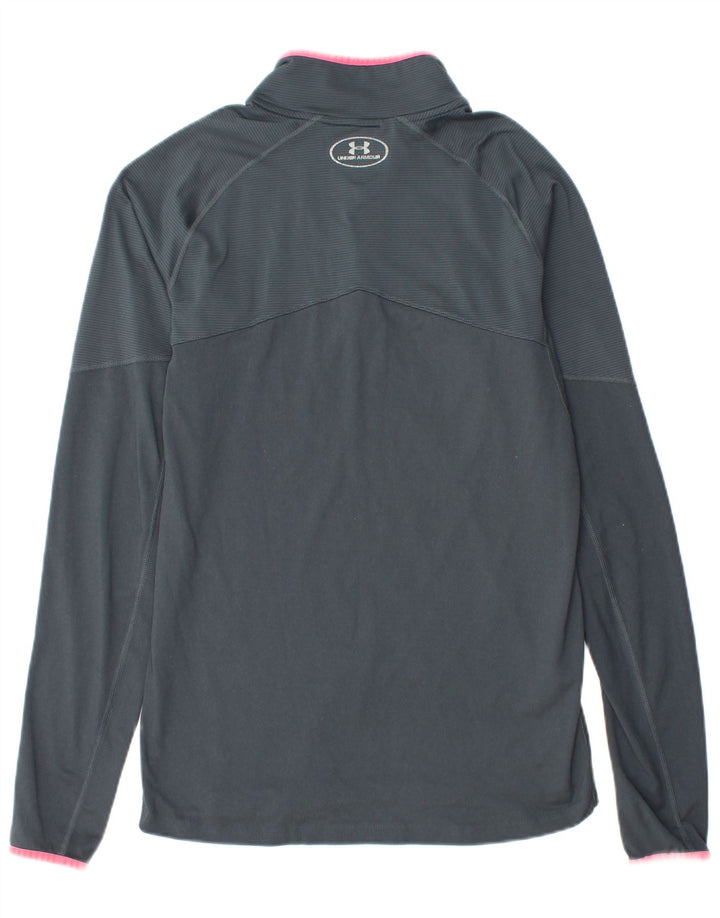 Under Armour Mens Zip Neck Pullover Tracksuit Top Medium Grey