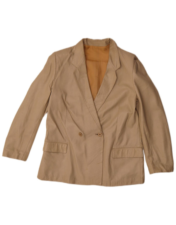 Vintage Womens Double Breasted Blazer Jacket IT 42 Medium Beige