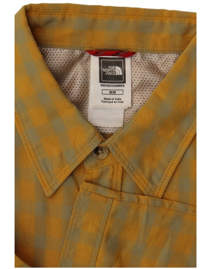 The North Face Mens Short Sleeve Shirt Medium Yellow Check Modal