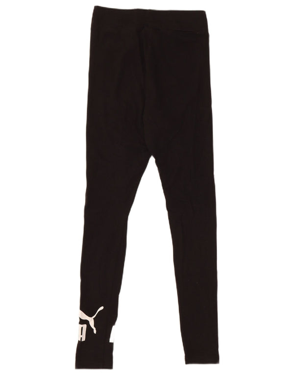 Puma Womens Graphic Leggings UK 6 XS Black Cotton