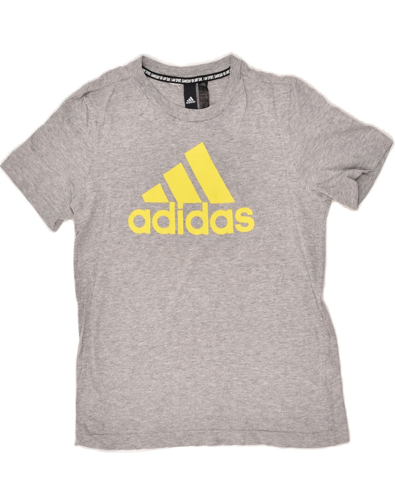 ADIDAS Boys Graphic T-Shirt Top 11-12 Years Grey Cotton | Vintage Adidas | Thrift | Second-Hand Adidas | Used Clothing | Messina Hembry 