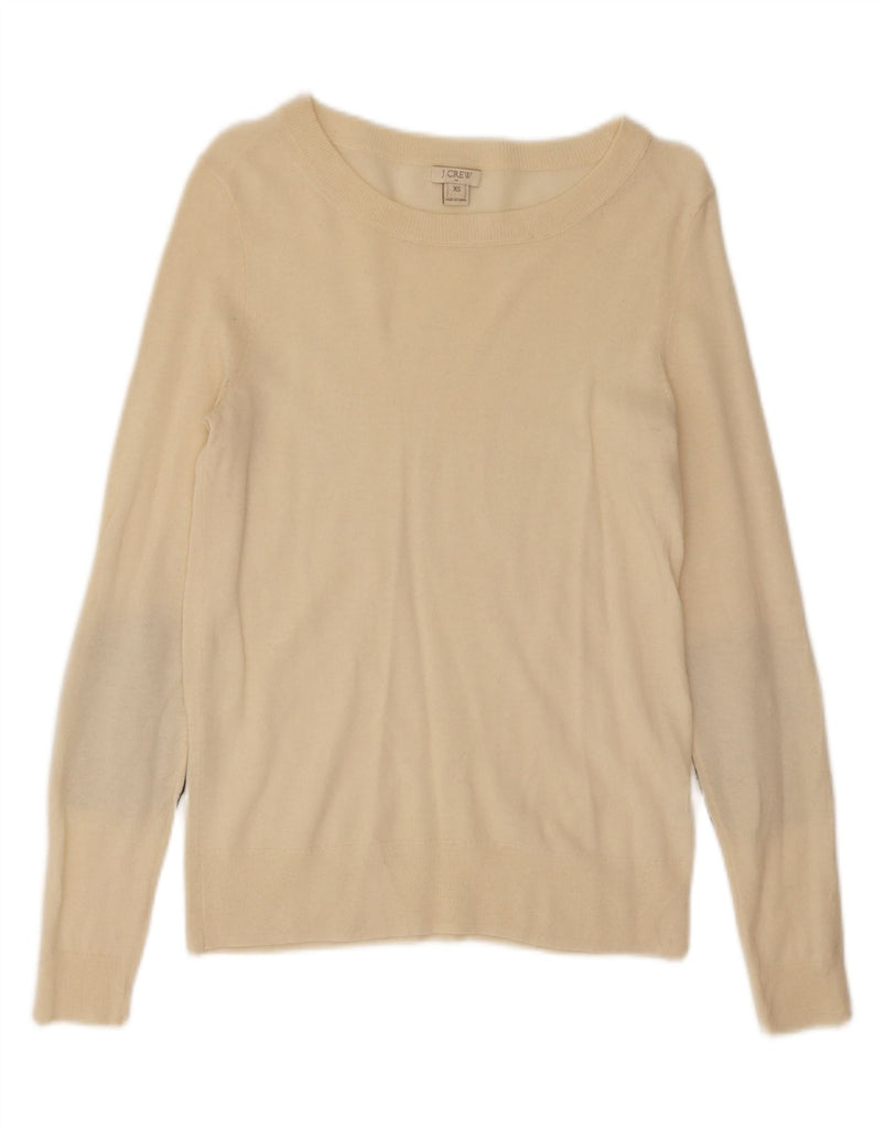 J. CREW Womens Boat Neck Jumper Sweater UK 6 XS Beige Colourblock Vintage J. Crew and Second-Hand J. Crew from Messina Hembry 