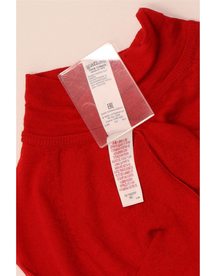 MARKS & SPENCER Womens Turtle Neck Jumper Sweater UK 12 Medium Red