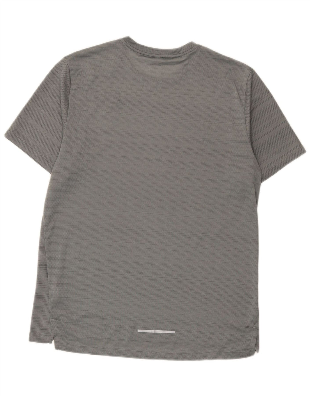 Nike Mens Dri Fit T-Shirt Top Medium Grey Pinstripe Polyester