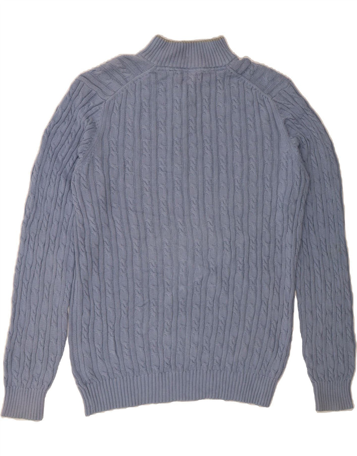 IZOD Mens Zip Neck Jumper Sweater Large Blue Cotton Vintage Izod and Second-Hand Izod from Messina Hembry 