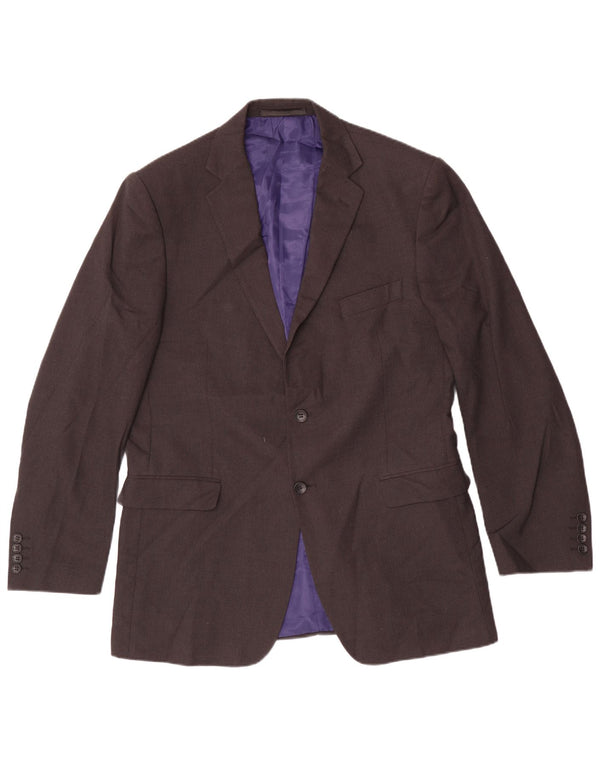 Marks & Spencer Mens 2 Button Blazer Jacket UK 42 Large Grey Polyester