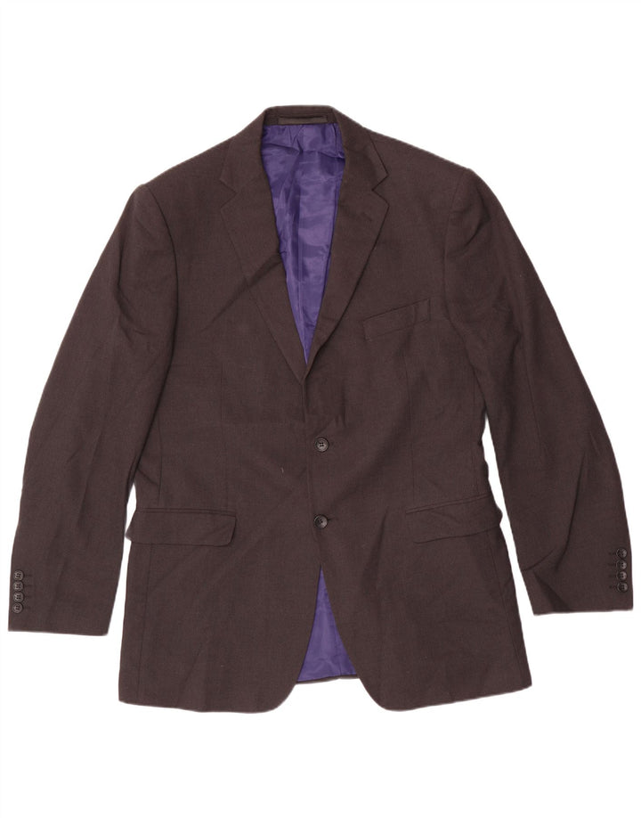 Marks & Spencer Mens 2 Button Blazer Jacket UK 42 Large Grey Polyester