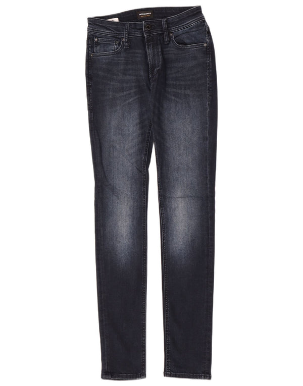 Jack & Jones Mens Liam Skinny Jeans W28 L34 Navy Blue Cotton