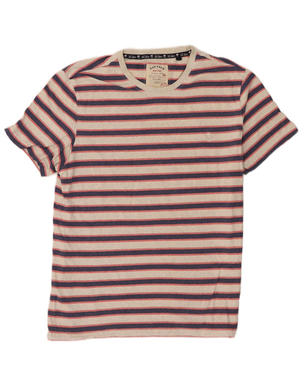 Fat Face Mens T-Shirt Top Large Grey Striped Cotton