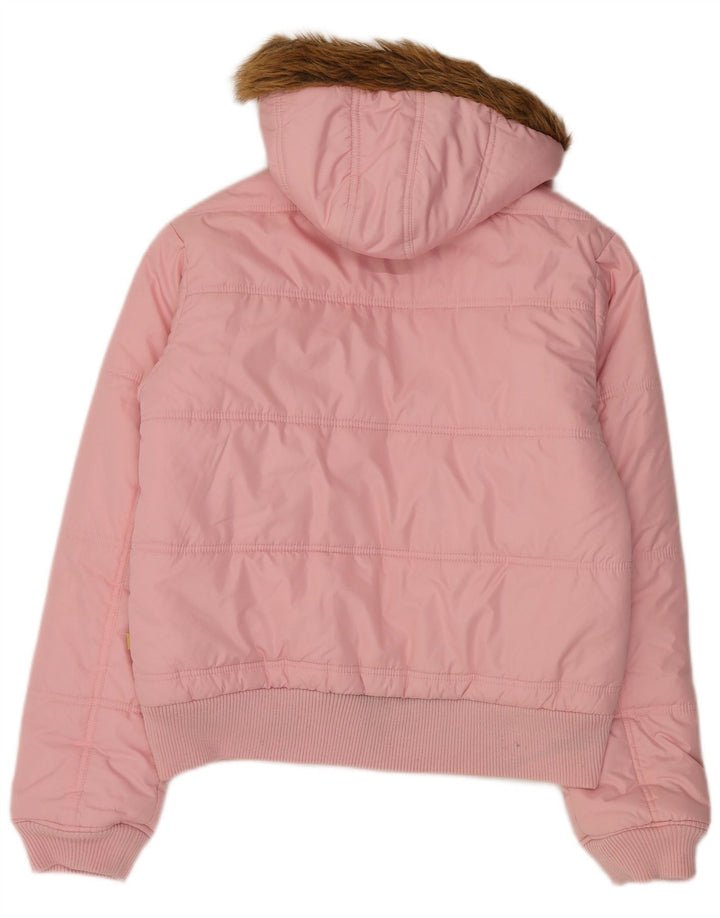 Buffalo Womens Hooded Padded Jacket UK 14 Large Pink Polyester