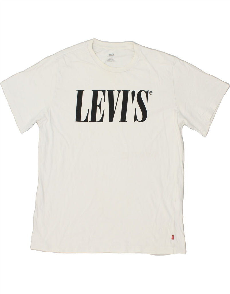 LEVI'S Mens Relaxed Fit Graphic T-Shirt Top Large White Cotton | Vintage Levi's | Thrift | Second-Hand Levi's | Used Clothing | Messina Hembry 