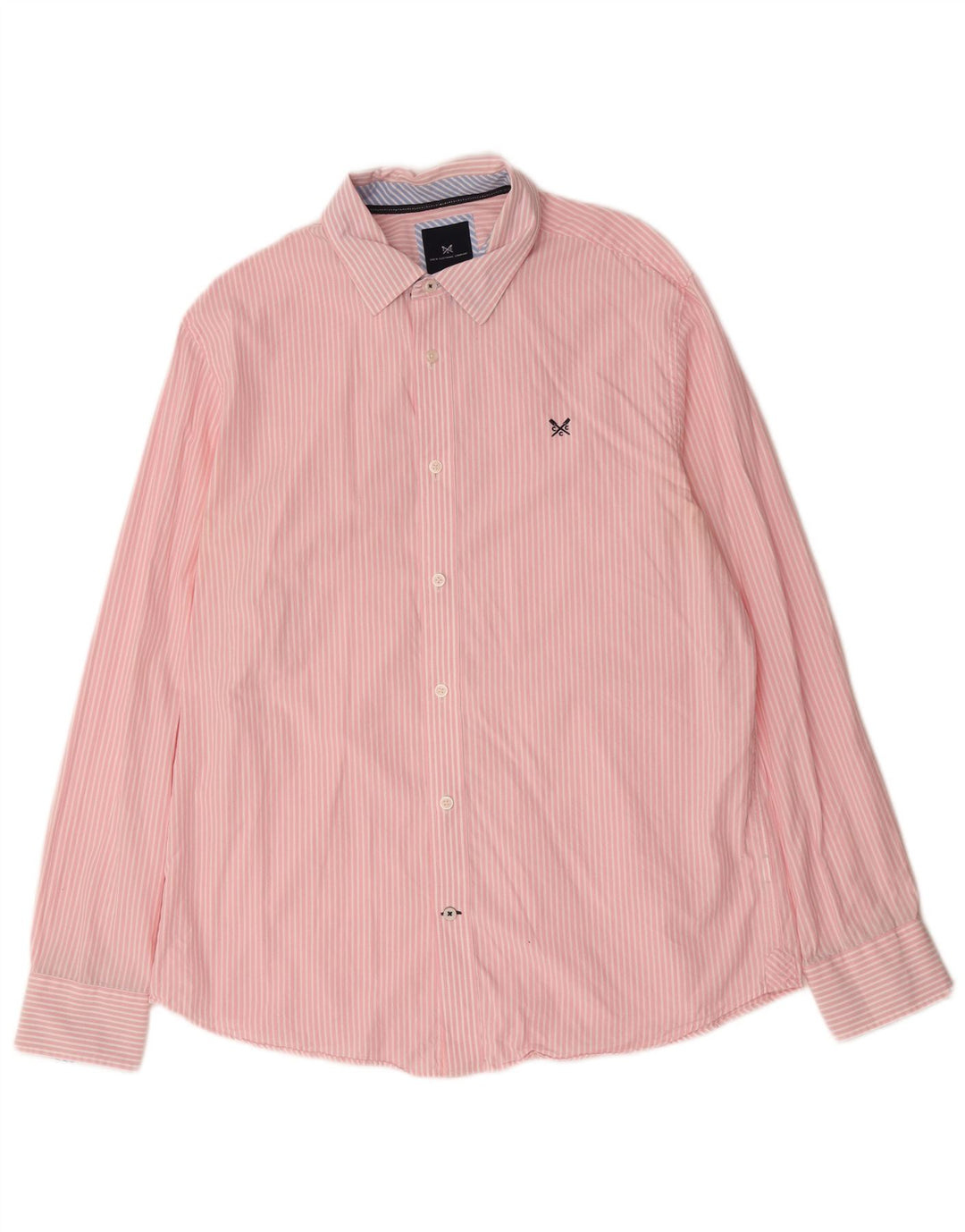 Crew Clothing Mens Shirt Large Pink Pinstripe