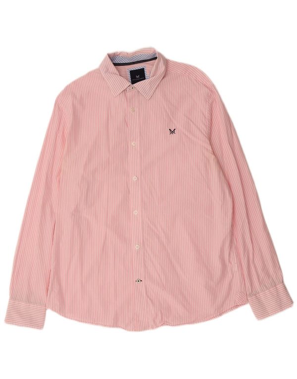 Crew Clothing Mens Shirt Large Pink Pinstripe