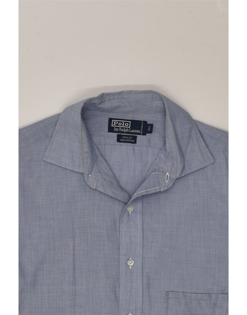 POLO RALPH LAUREN Mens Philip Short Sleeve Shirt Size 15 1/2 Medium Blue | Vintage Polo Ralph Lauren | Thrift | Second-Hand Polo Ralph Lauren | Used Clothing | Messina Hembry 