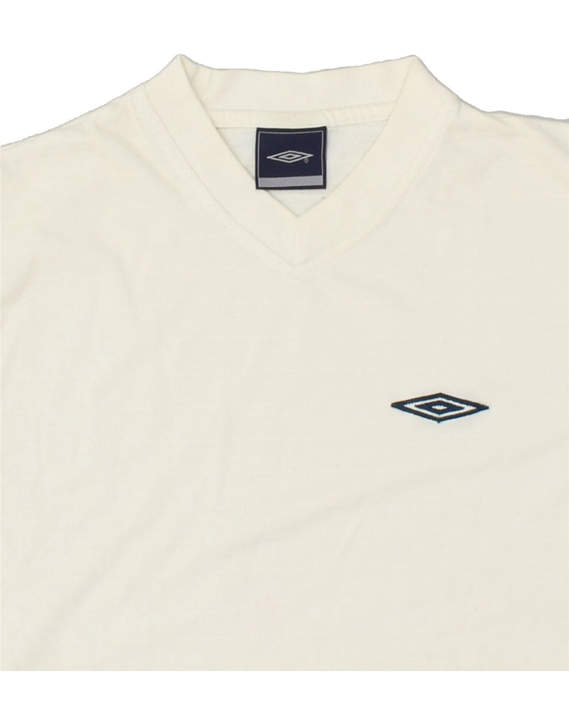 UMBRO Boys T-Shirt Top 13-14 Years XL Off White Vintage Umbro and Second-Hand Umbro from Messina Hembry 