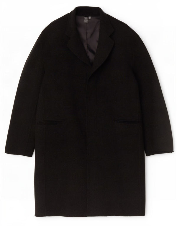 Zara Mens Overcoat UK 38 Medium Black Wool