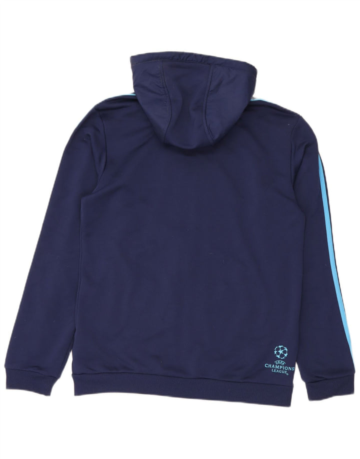 Adidas Mens Zip Hoodie Sweater Medium Navy Blue Polyester
