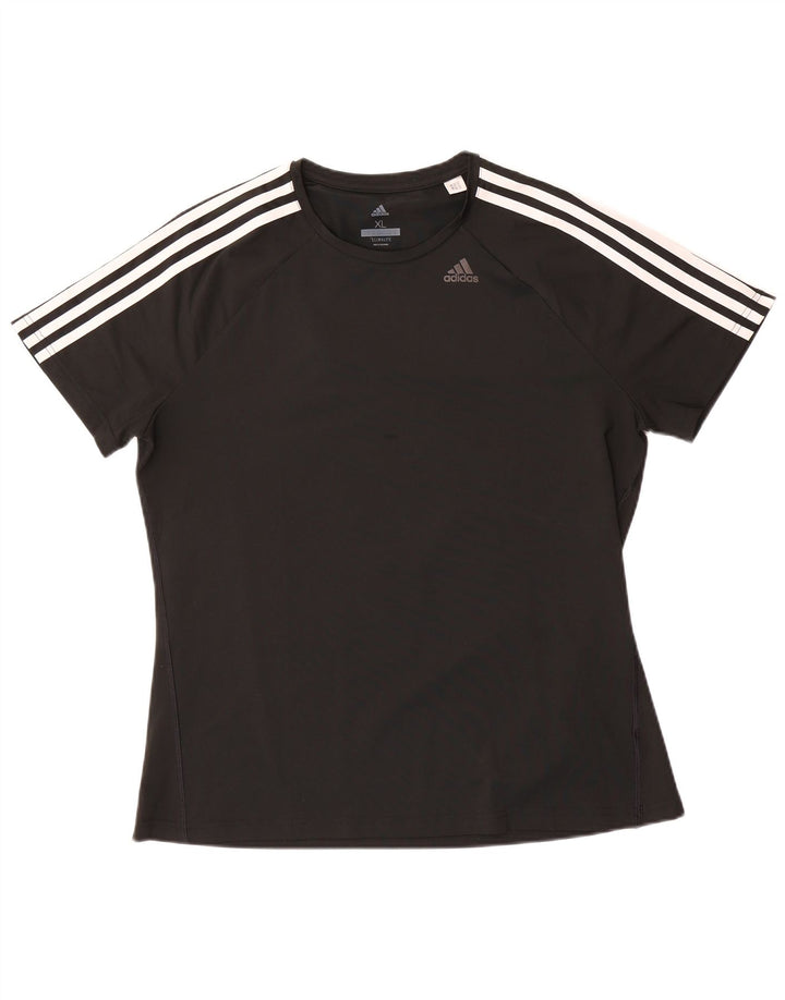 ADIDAS Womens Climalite T-Shirt Top UK 20/22 XL Black Polyester
