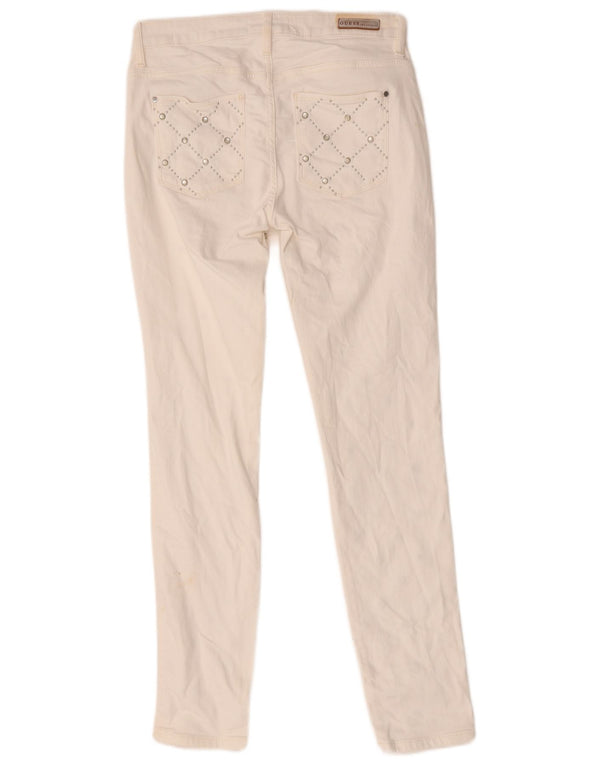 Guess Womens Sexy Curve Skinny Jeans W28 L28 White Geometric Cotton