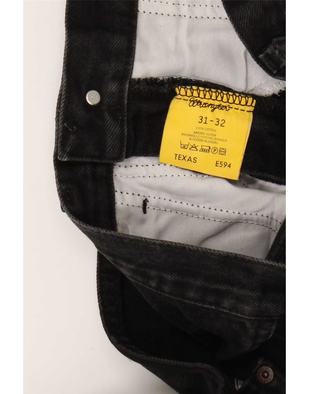 Wrangler Mens Texas Straight Jeans W31 L32 Black Cotton