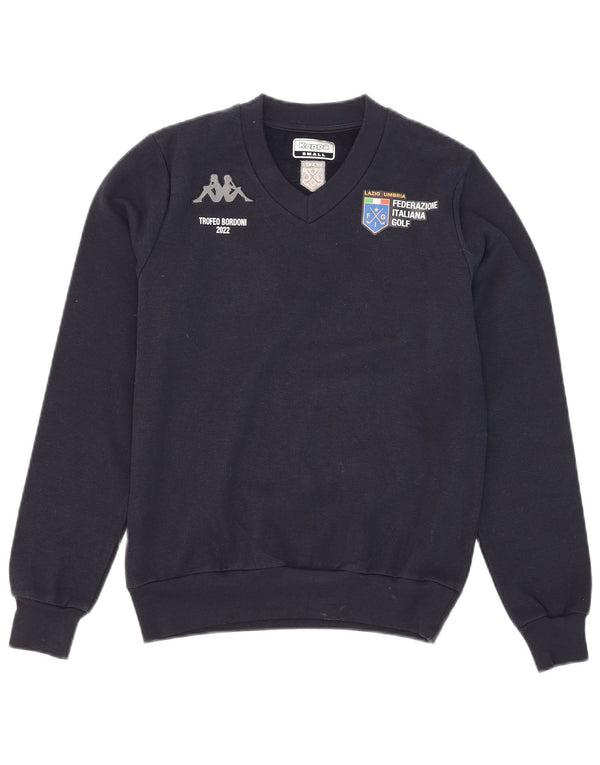 Kappa Mens Graphic Sweatshirt Jumper Small Navy Blue Polyester