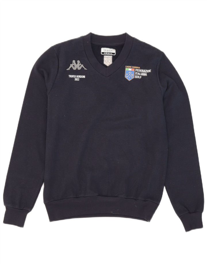 Kappa Mens Graphic Sweatshirt Jumper Small Navy Blue Polyester