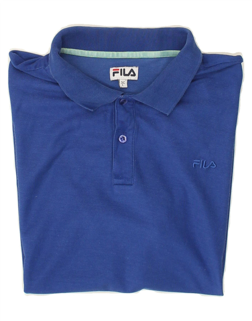 FILA Mens Polo Shirt Large Blue Cotton | Vintage Fila | Thrift | Second-Hand Fila | Used Clothing | Messina Hembry 