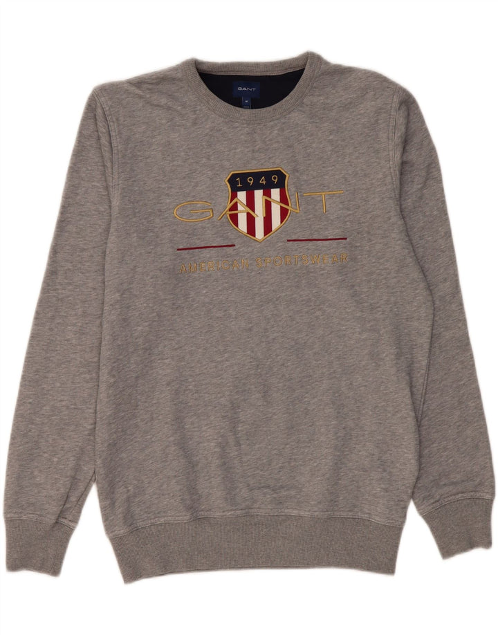 Gant Mens Graphic Sweatshirt Jumper Medium Grey Cotton