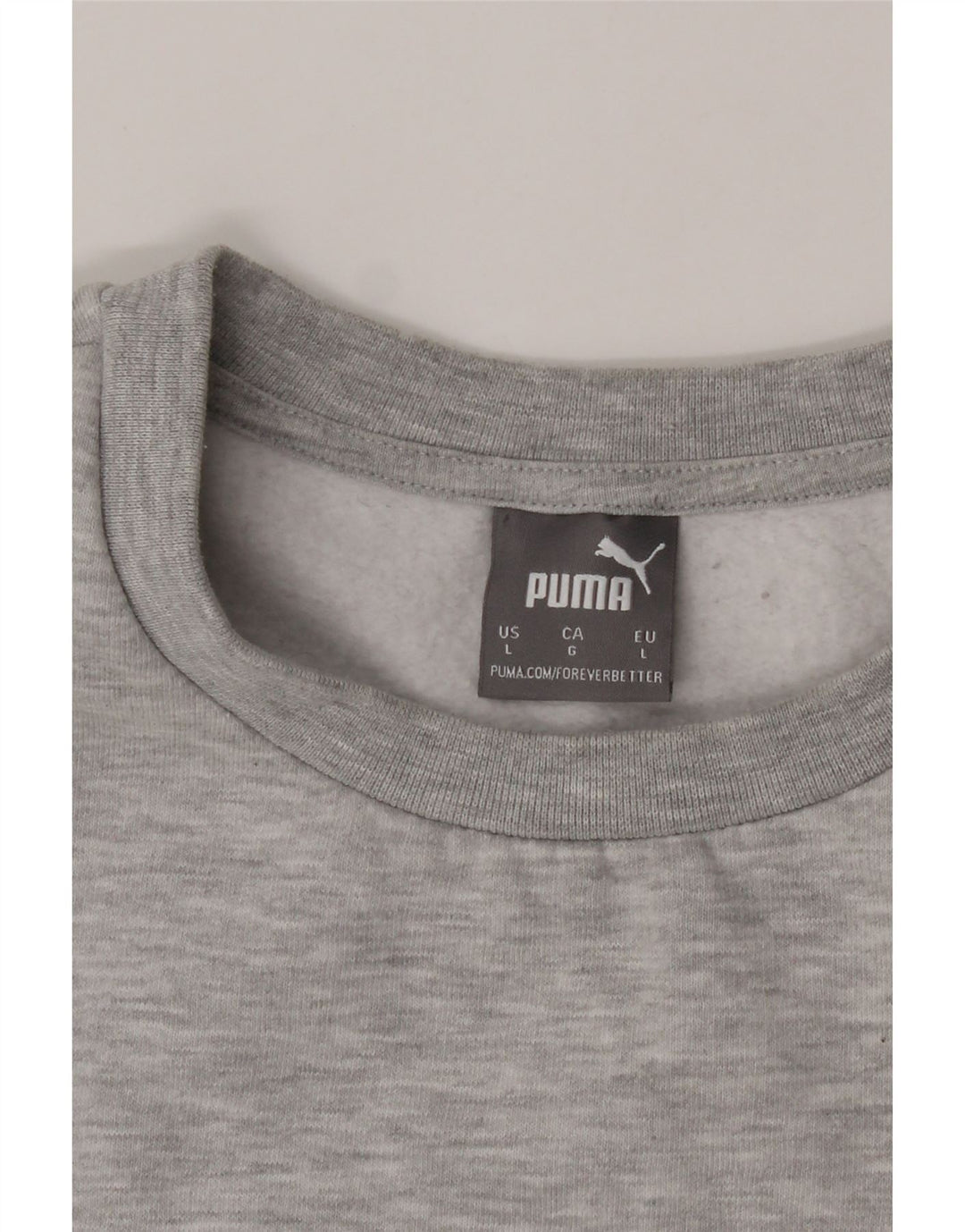 PUMA Mens Graphic Sweatshirt Jumper Large Grey Cotton Vintage Puma and Second-Hand Puma from Messina Hembry 