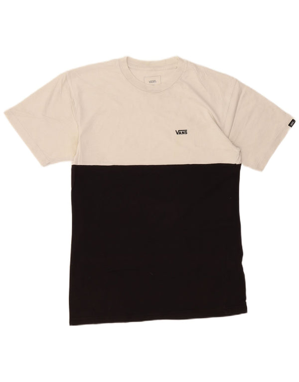 VANS Mens Classic Fit T-Shirt Top Small Black Colourblock Cotton