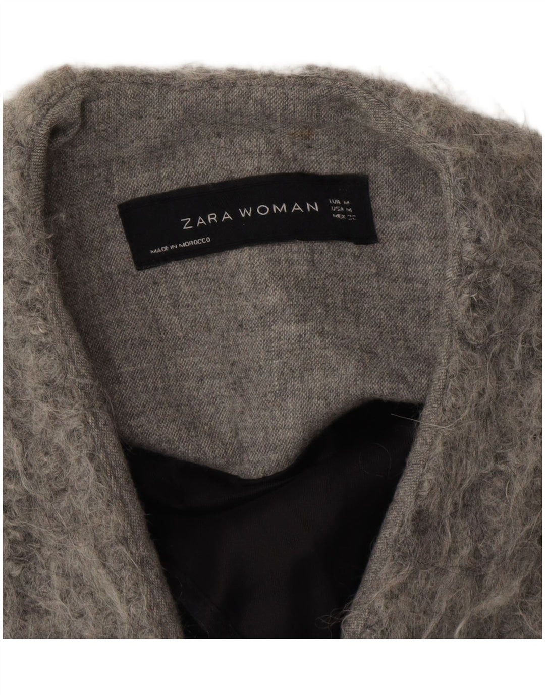Zara Womens Open Overcoat UK 14 Medium Grey