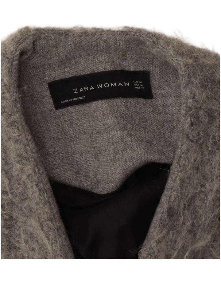 Zara Womens Open Overcoat UK 14 Medium Grey