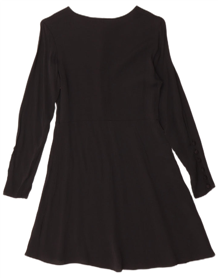 Cacharel Womens Long Sleeve A-Line Dress EU 36 Small Black Viscose
